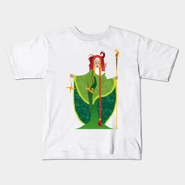 St. Brigid of Ireland Kids T-Shirt by The Cuban Witch